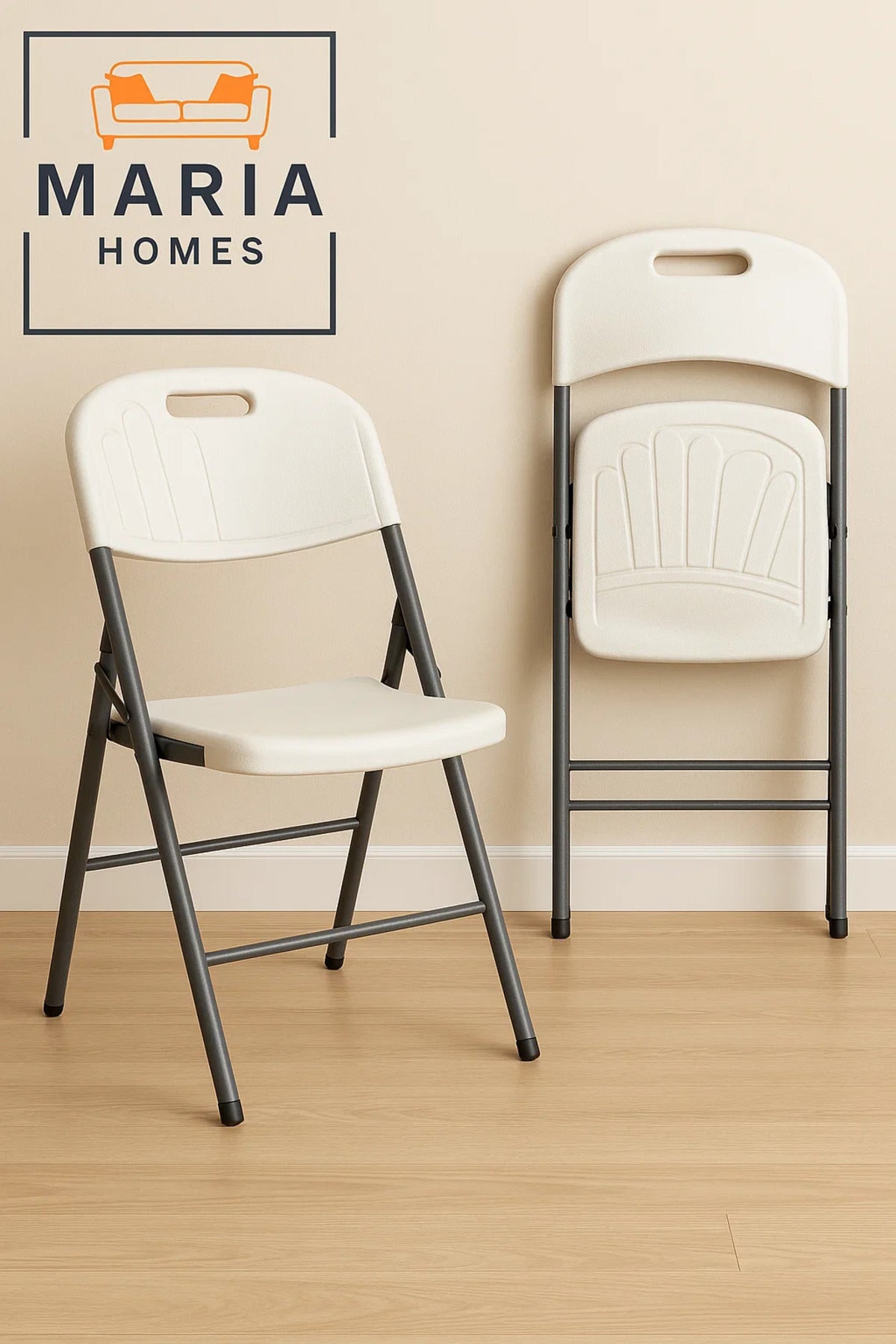 White Folding Plastic Chair with Steel Frame Ð Lightweight & Durable Seating for Events