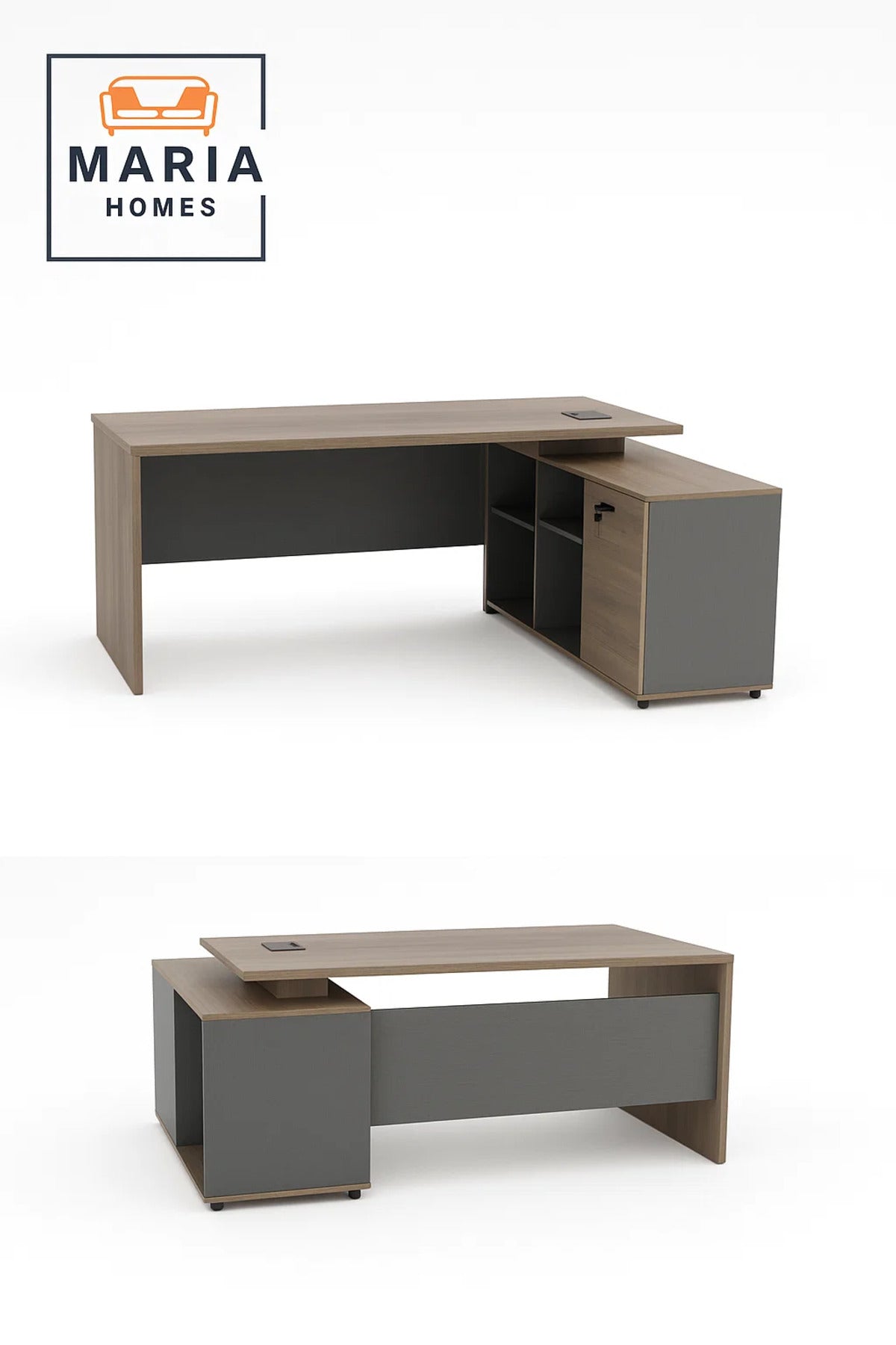 Office Desk with Side Storage and Lockable Drawer-size160*70CM