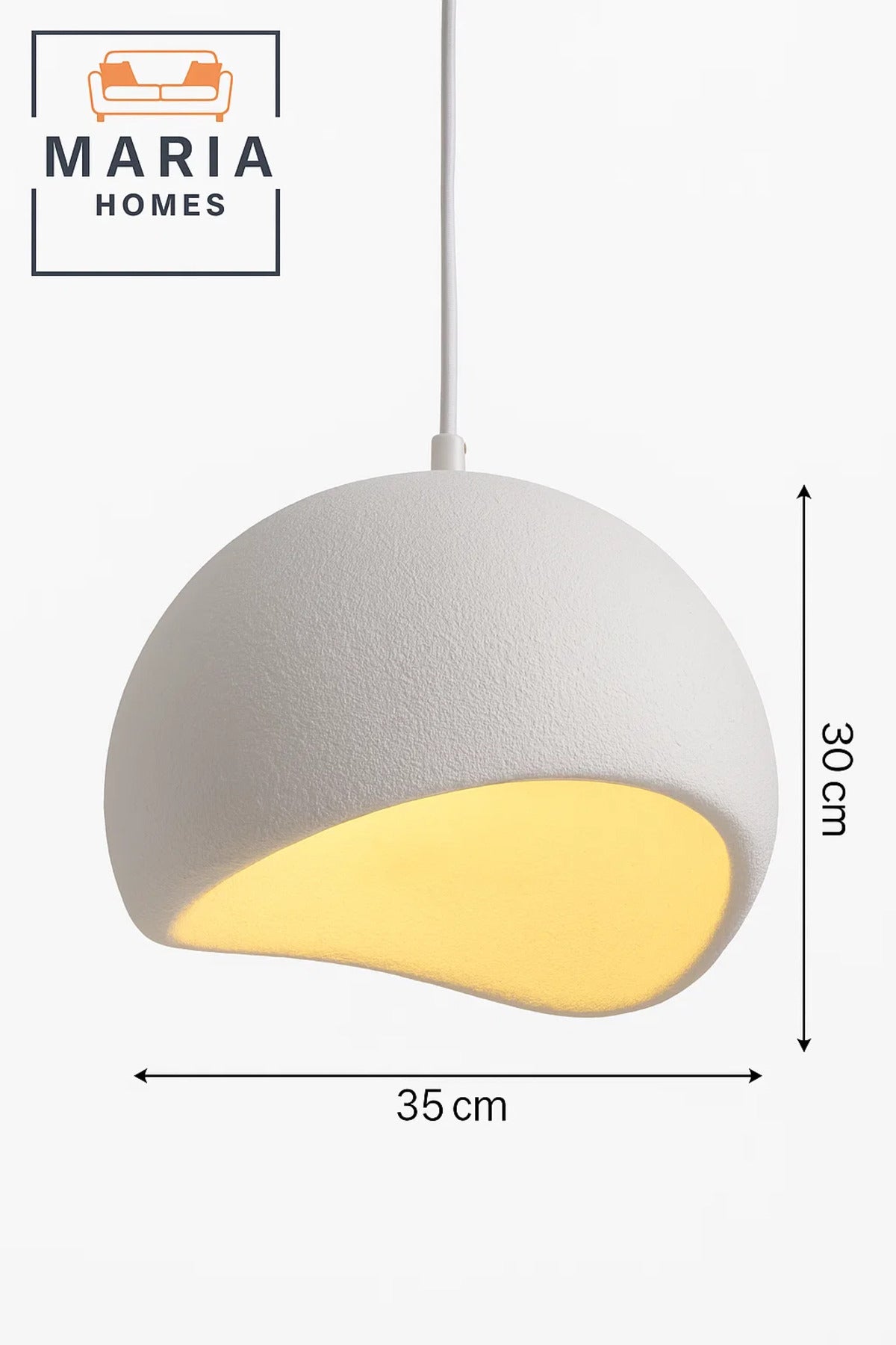 Textured White Dome Pendant Light