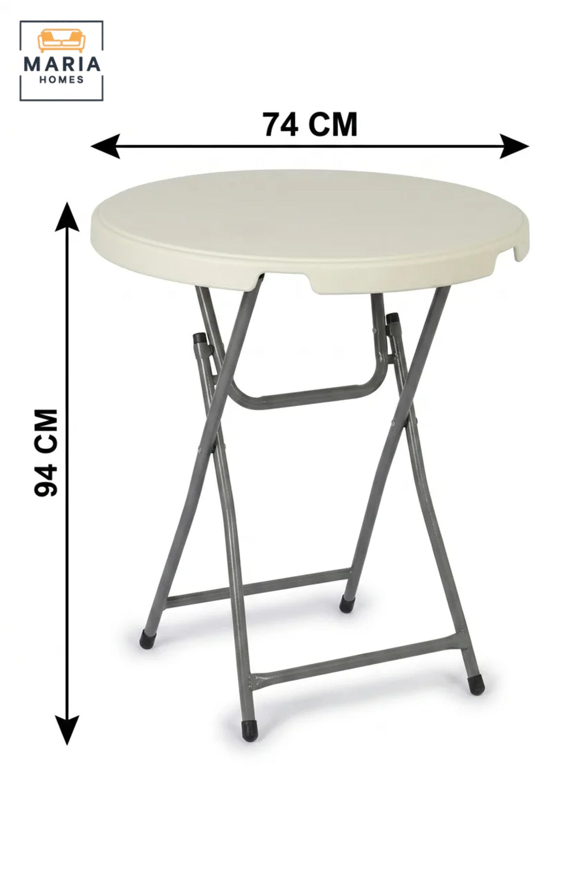 Portable Round Folding Bar Table with Metal Legs, Space-Saving Tall Cocktail Table for Parties, Events, Catering, Garden, Balcony and Indoor Use
