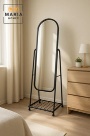 Full Length Standing Mirror with Metal Frame Floor Dressing Mirror for Bedroom Hallway Home Decor