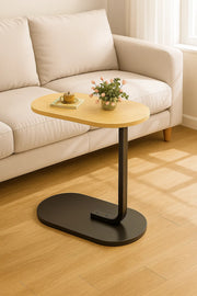 C-shaped side table set with metal frame, sofa end table, and laptop stand table: 4 tables