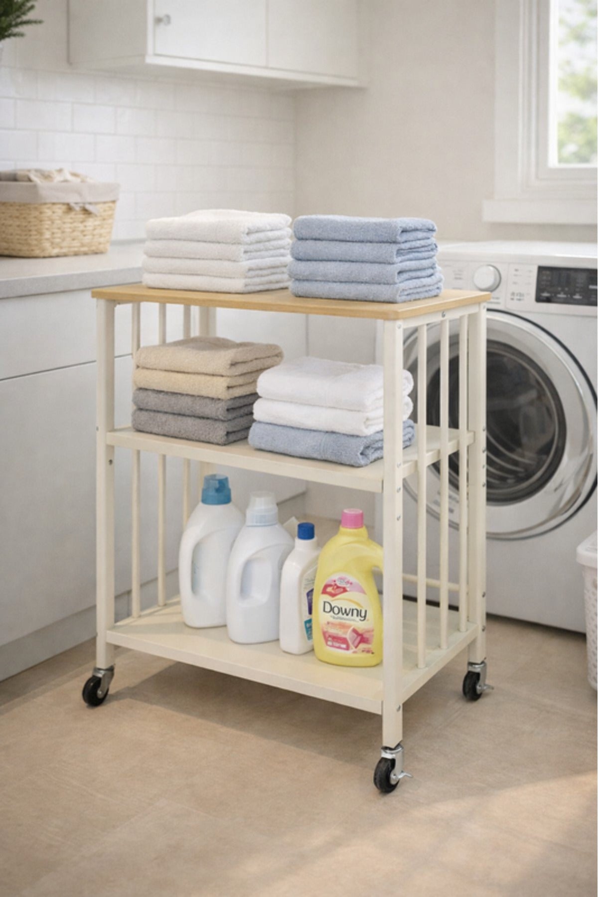 Mobile Storage Shelf with Wheels 60_40_80 cm Multi-Purpose Organize