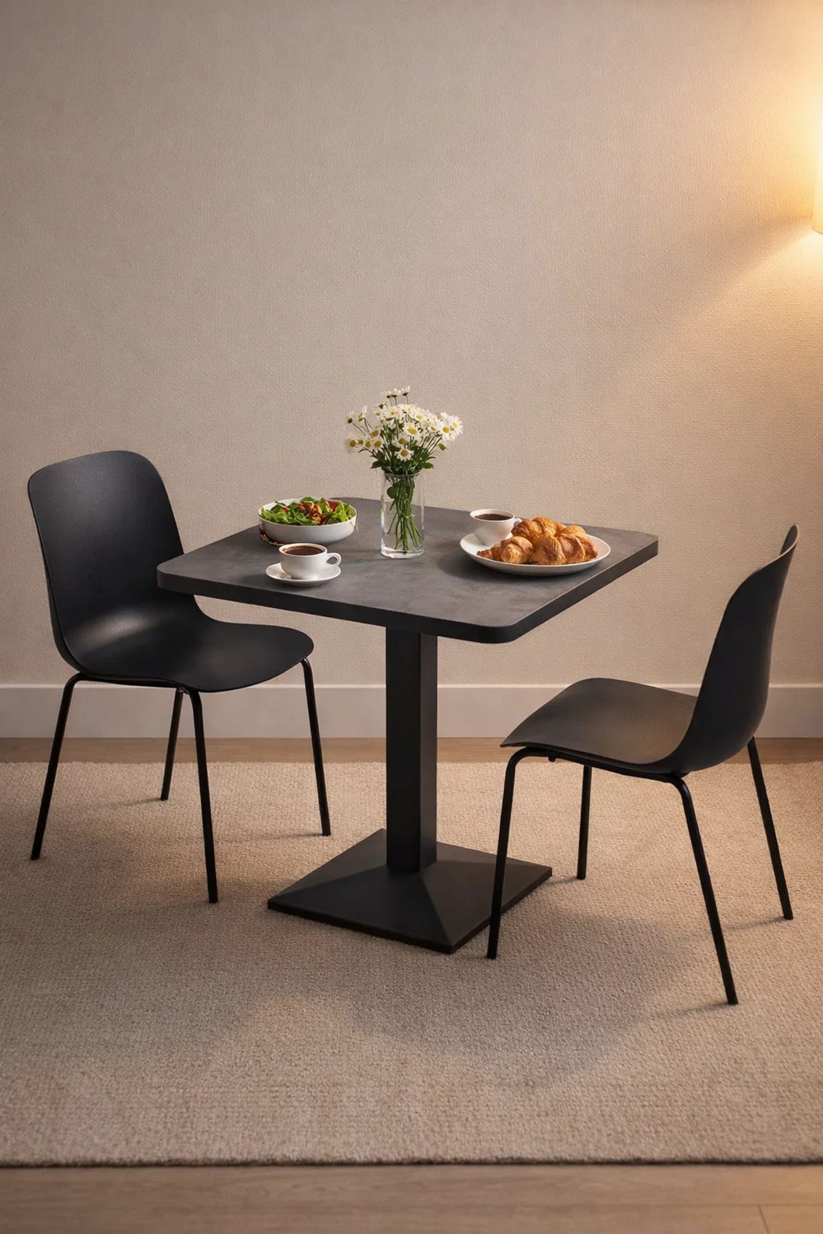 Grey Wooden Dining Table - (70*70*75 cm)