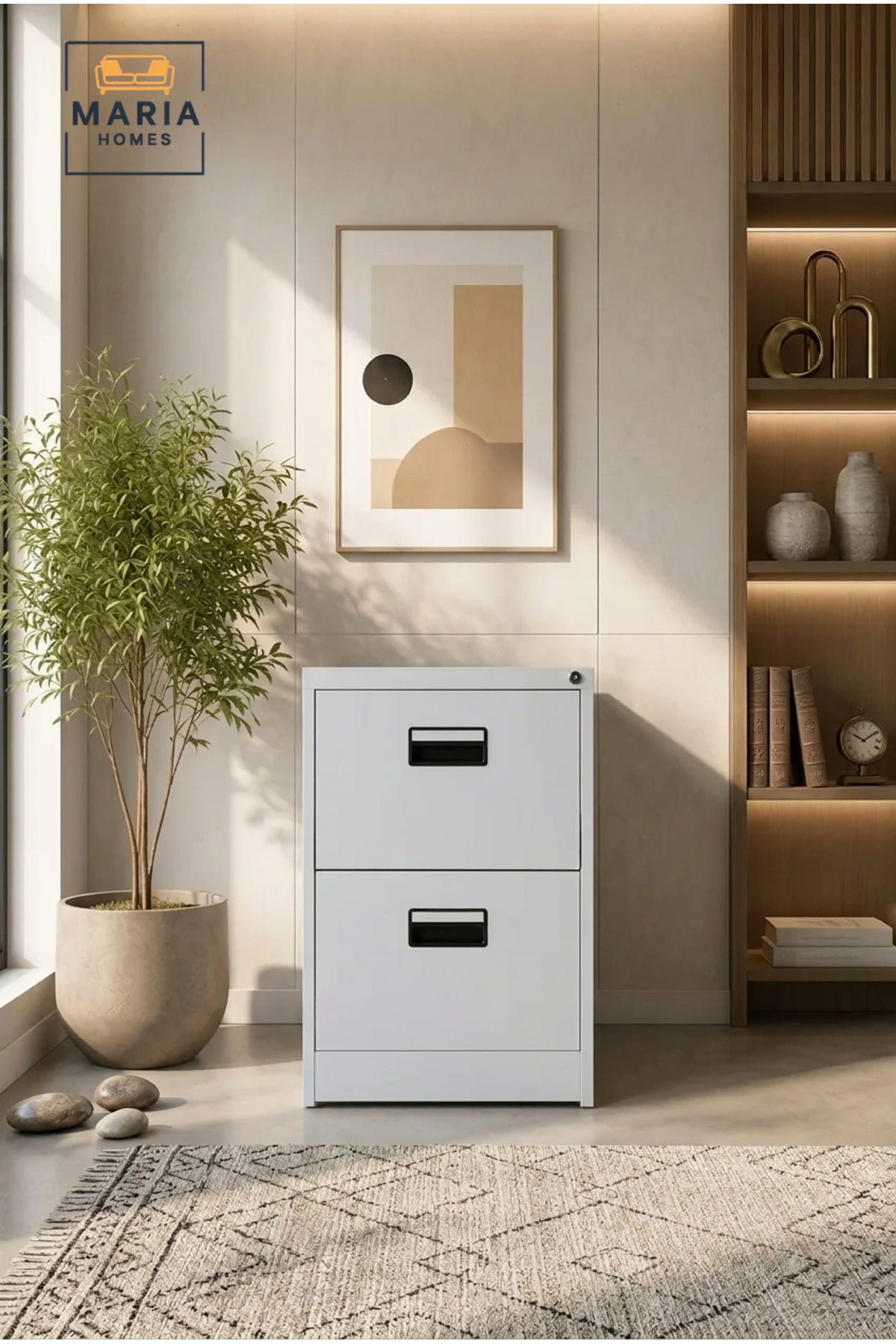 2-Drawer Mobile Filing Cabinet Ð Lockable Metal Office File Storage Cabinet