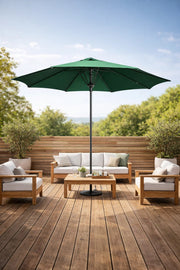 Green Outdoor Umbrella Awning 300cm Large Patio Parasol Sun Shade for Garden Backyard & Pool