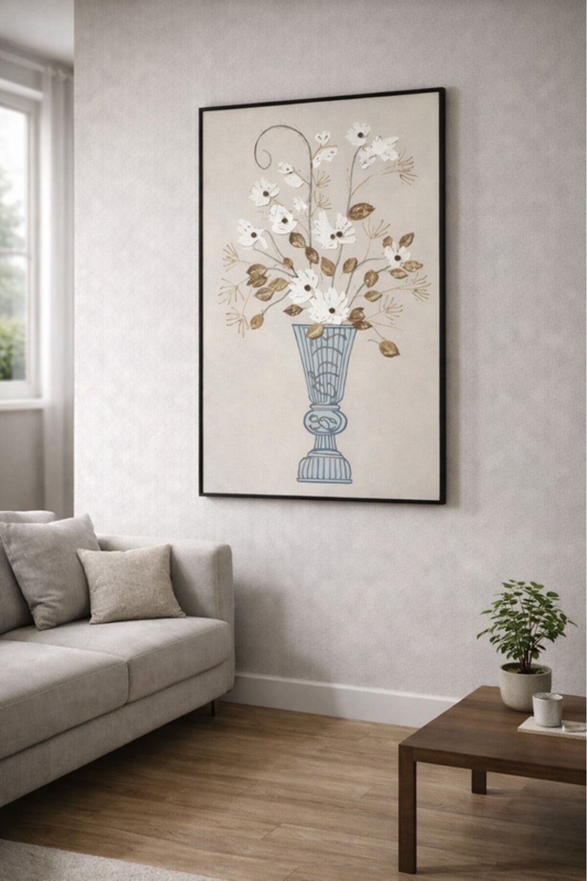 Elegant Floral Vase Decorative Wall Art Panel for Living Room and Bedroom 120x80cm