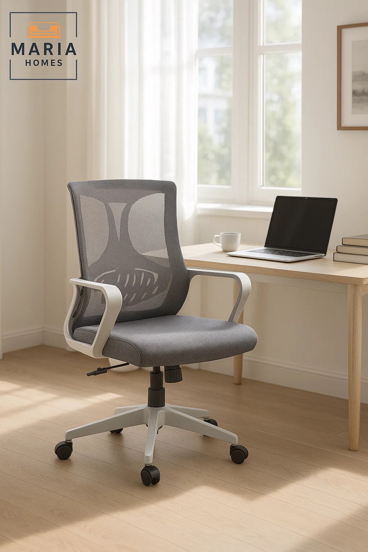 Ergonomic Grey Office Chair with Mesh Back Ð Adjustable, Swivel & Modern Design