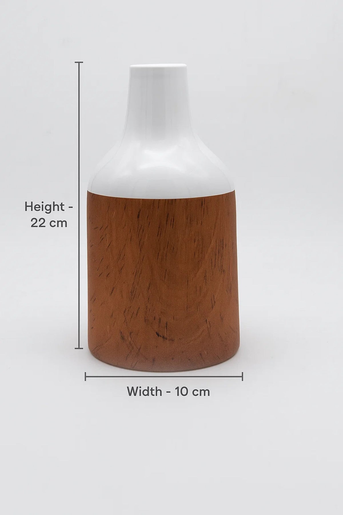 White and Cork Finish Ceramic Vase Ð Mid-Sized Glossy Decorative Flower Pot