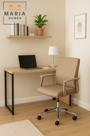 Beige + Orange Office Chair Ð Ergonomic Design with Swivel Base