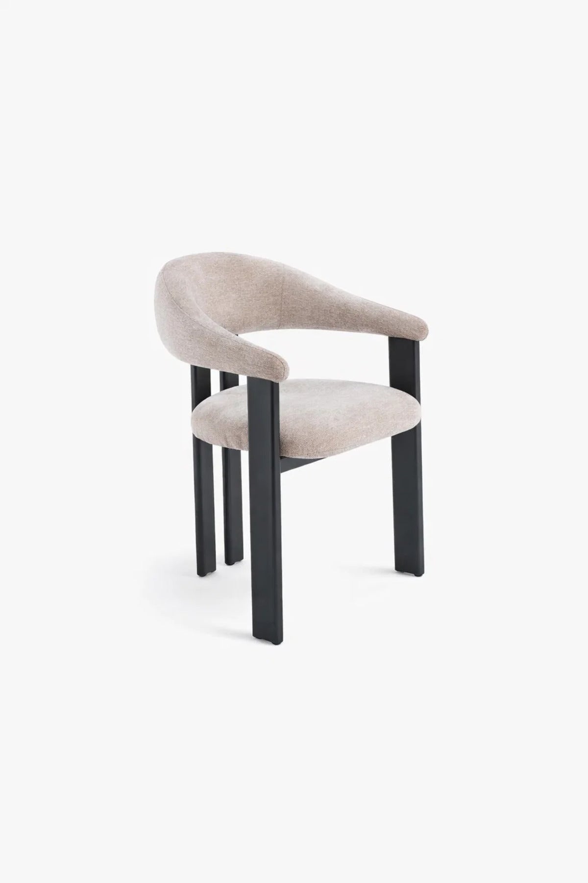 Beige Armchair with Black Wooden Legs, 79x48x49 CM beige armchair Dining Room Chair