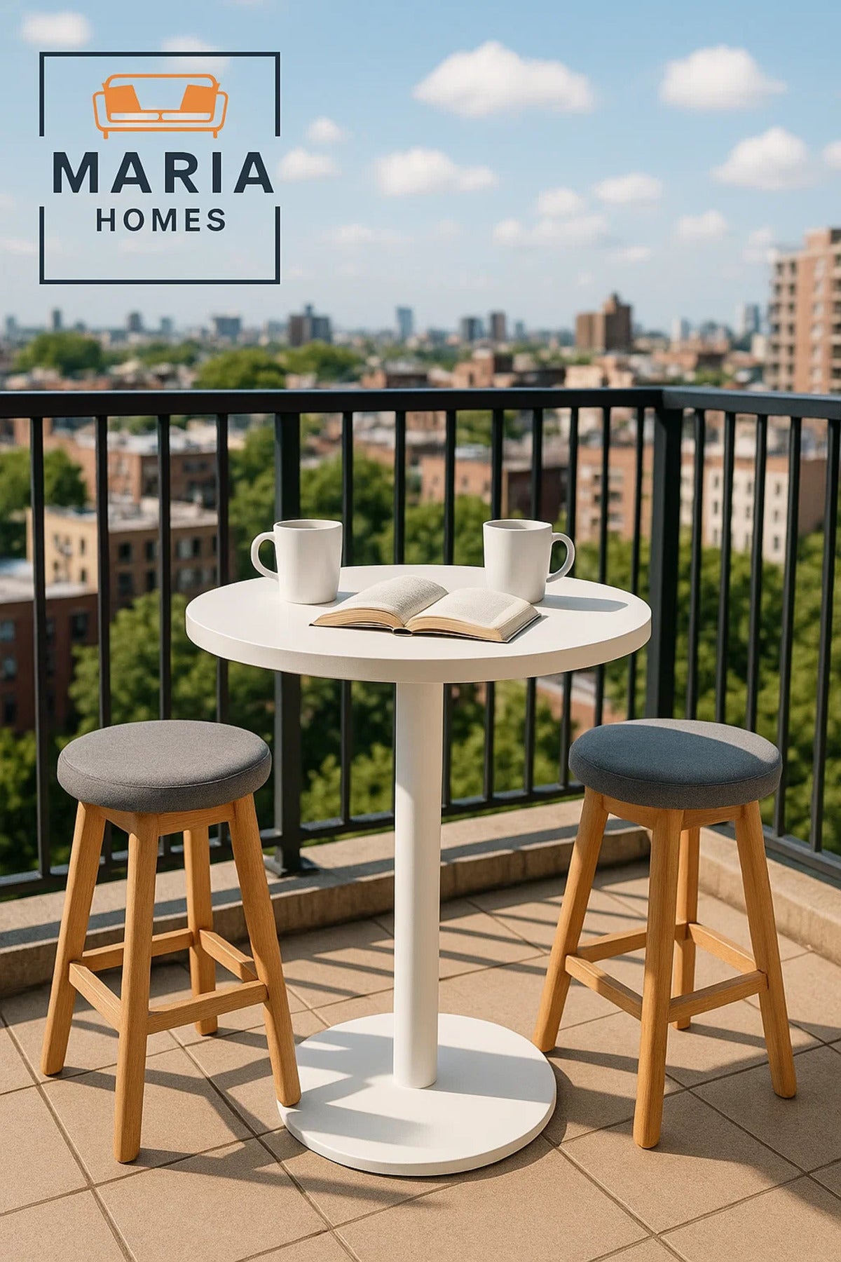 Round White Pedestal Table with Minimalist Design