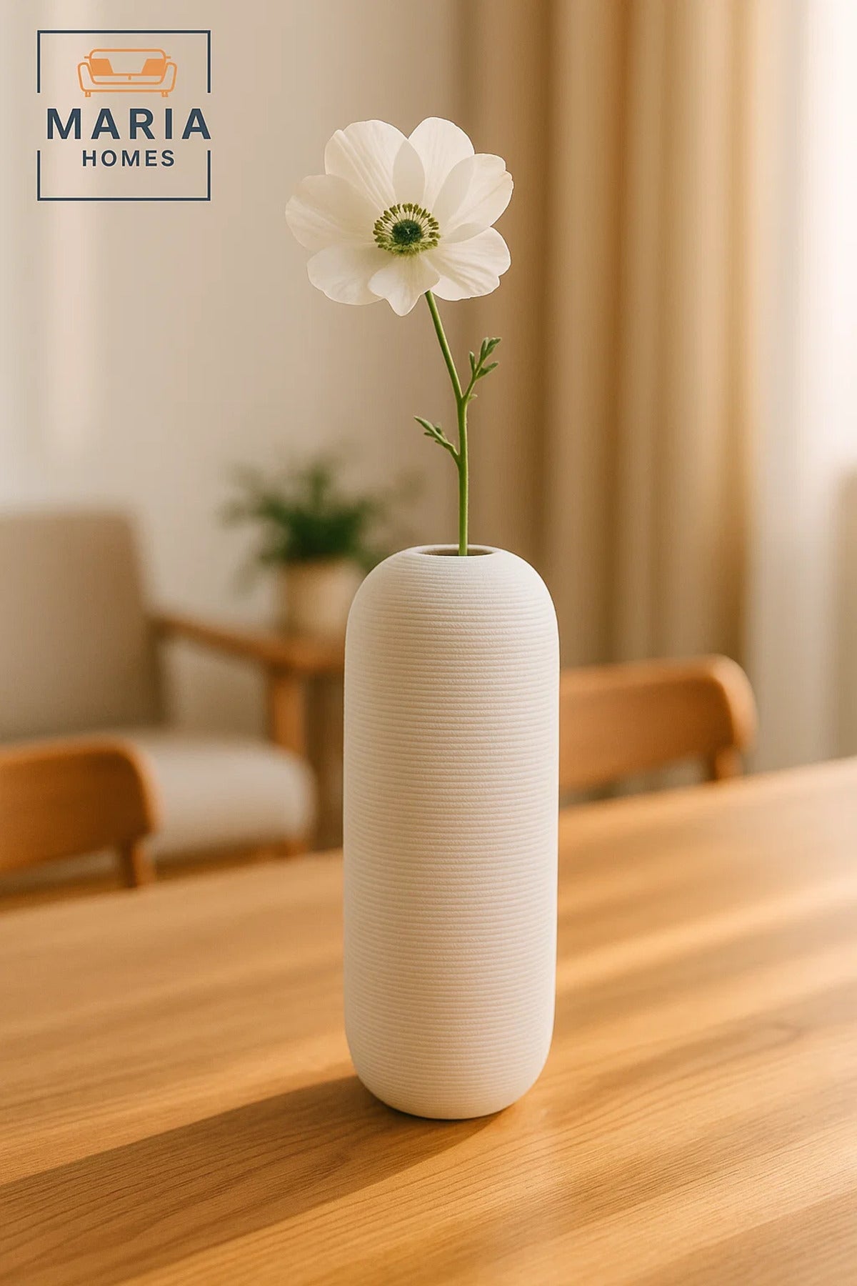 Modern Tall White Decorative Vase Ð Minimal Ceramic Flower Vase for Home and Office DŽcor