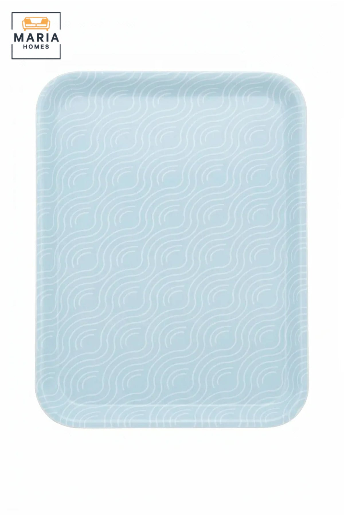 Rectangular Serving Tray with Raised Edges and Rounded Corners, Lightweight Multipurpose Food Tray for Kitchen, Dining Table, Café and Restaurant