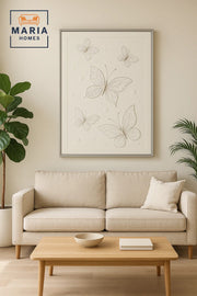 Modern 3D Wall Art Ð White Butterfly Decorative Panel with Textured Design 150_100 cm