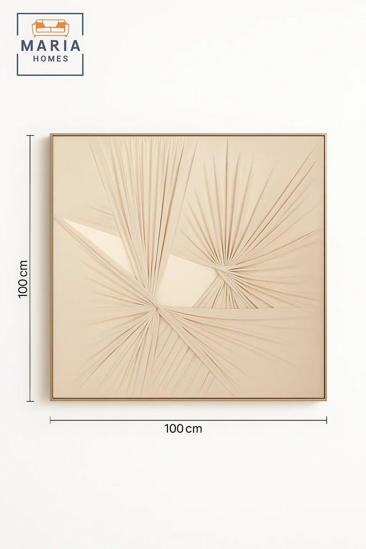 Beige Textured Abstract Wall Art – Modern Minimalist Canvas Decor for Living Room & Bedroom 100*100
