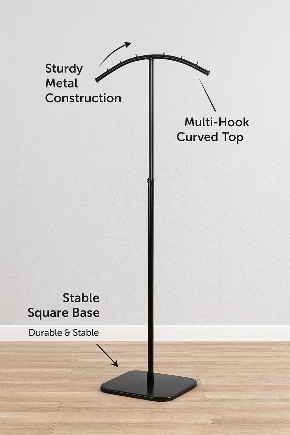 Black Metal Hat & Scarf Display Stand Ð 170 cm Height Retail Rack