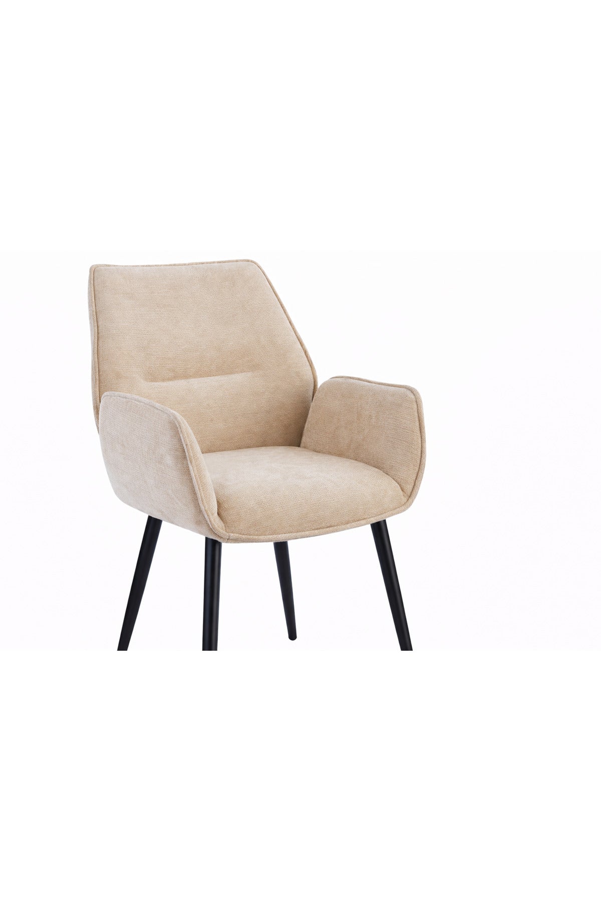 Elegant Beige Armchair with Black Metal Legs, 91x47x49 CM elegant beige armchair Dining