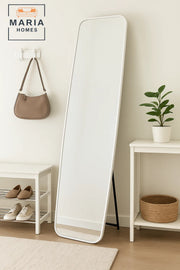 White Full-Length Mirror with Rounded Corners Ð 170x54 cm Standing Frame