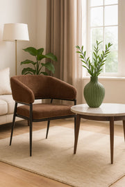 Coffee Fabric Accent Chair, Modern Armchair for Living Room, Entryway, Hotel Lobby & Reception Decor