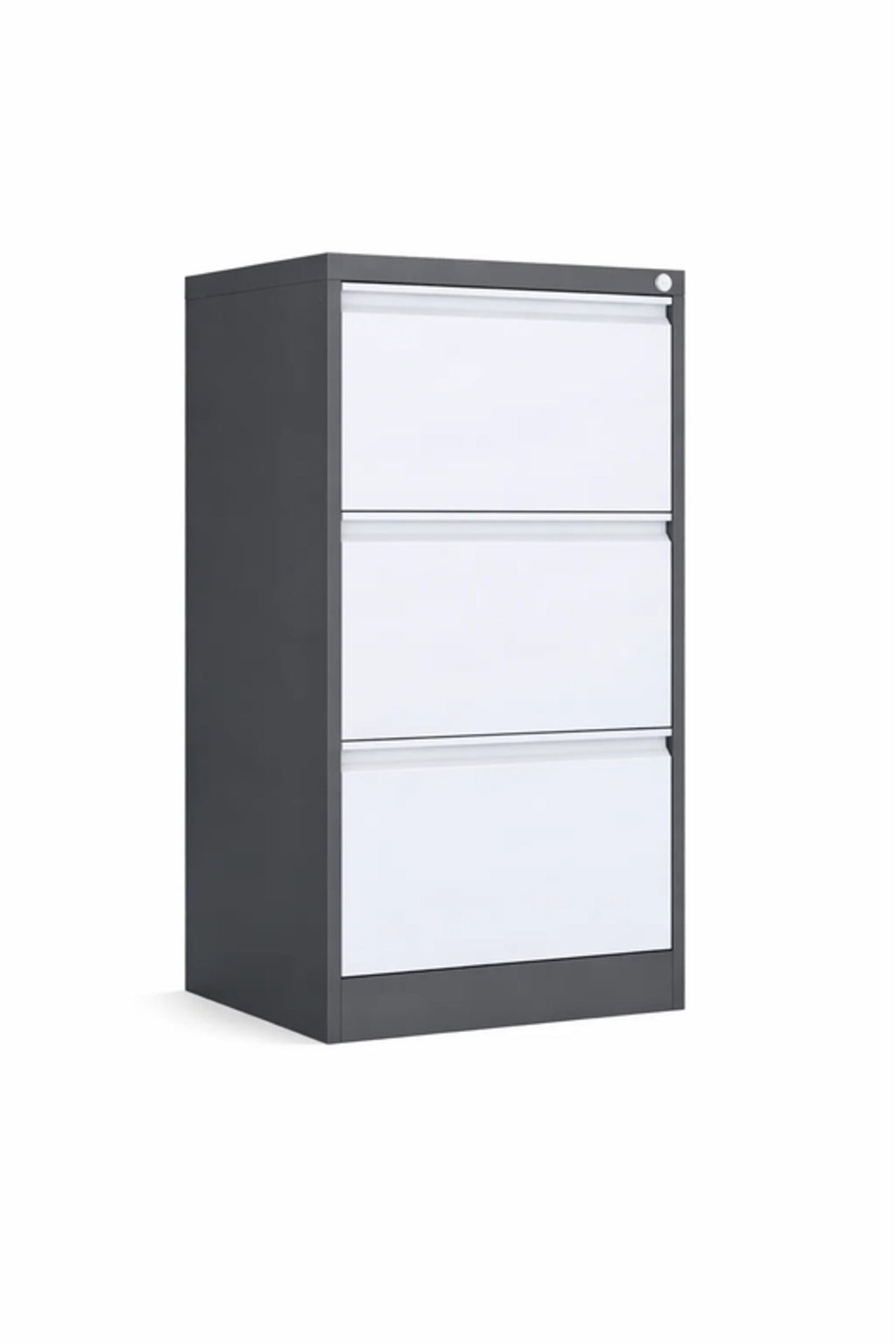 Grey and White Metal Filing Cabinet with 3 Drawers 103 _ 45 _ 62 cm