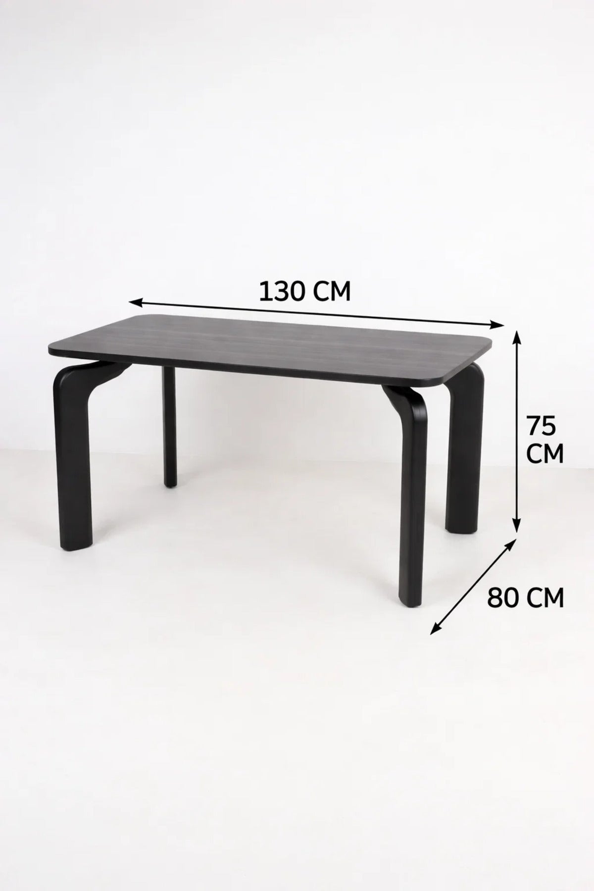 Modern Dining Table Ð 130_80_75 cm | Sleek Wooden Top Table with Designer Curved Legs