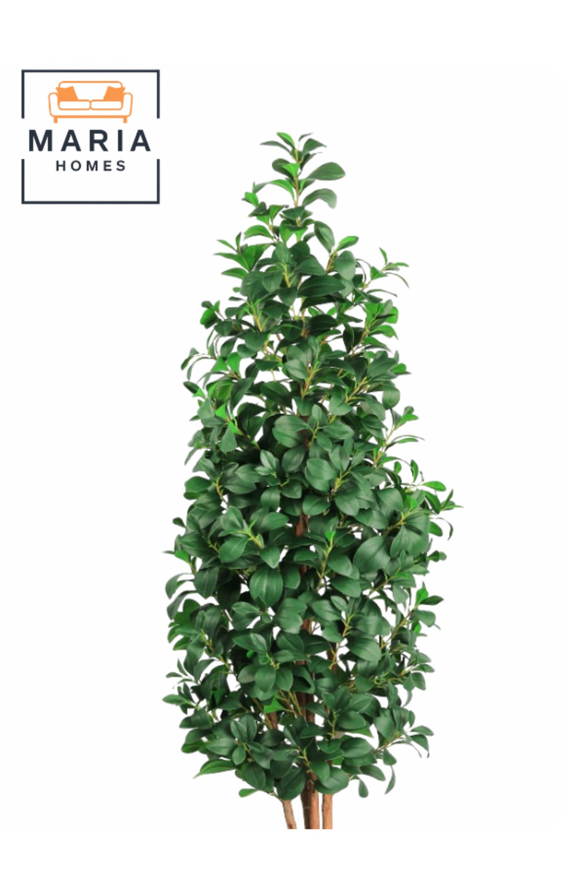 Artificial Lemon Leaf Tree 200 cm Ð Green Foliage in Grey Plastic Pot for home decor