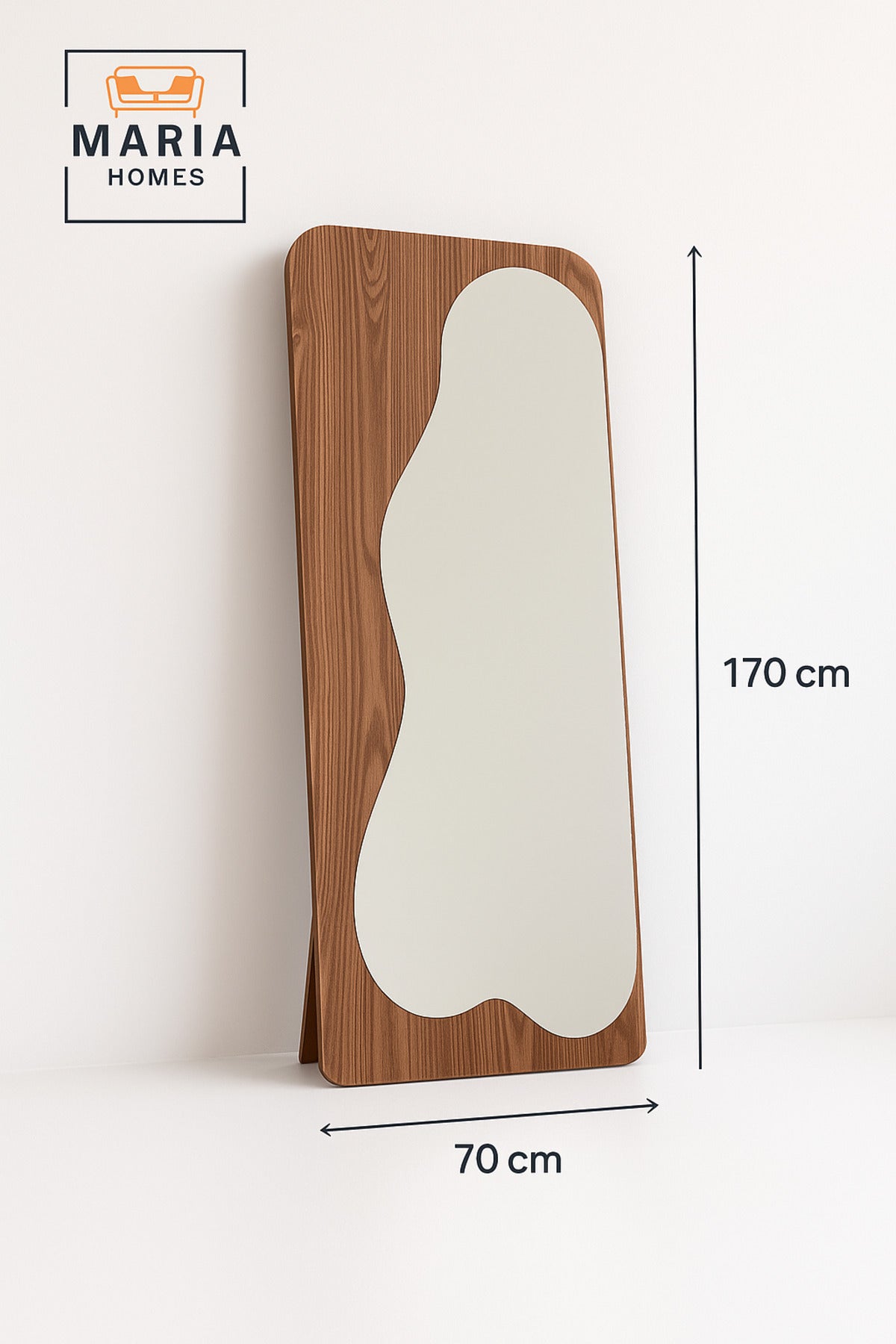 Brown Wood Full-Length Mirror 170_70 cm Ð Modern Standing Dressing Mirror