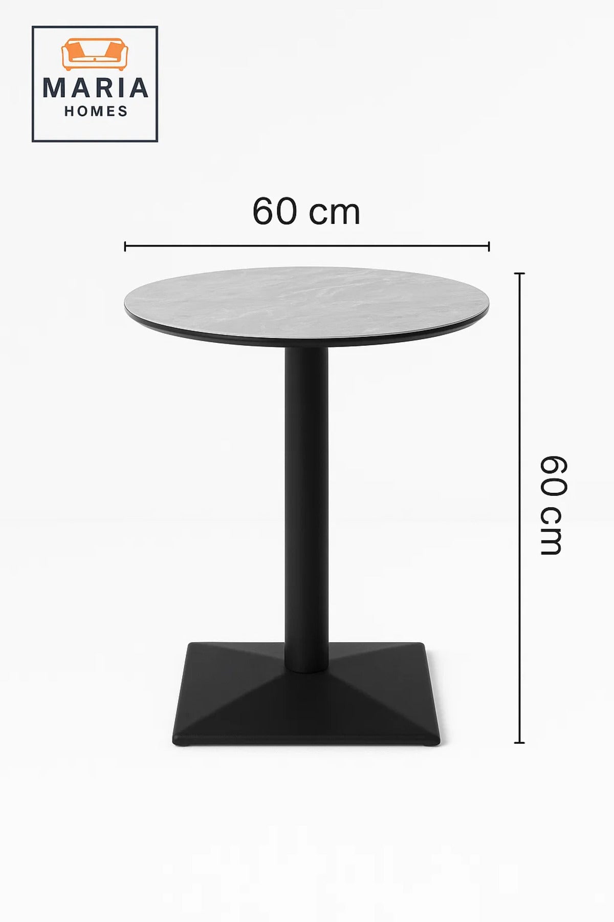 Round Gray Dining Table √ê Modern Caf≈Ω, Restaurant, Office & Home Metal Furniture Use 60_60 cm