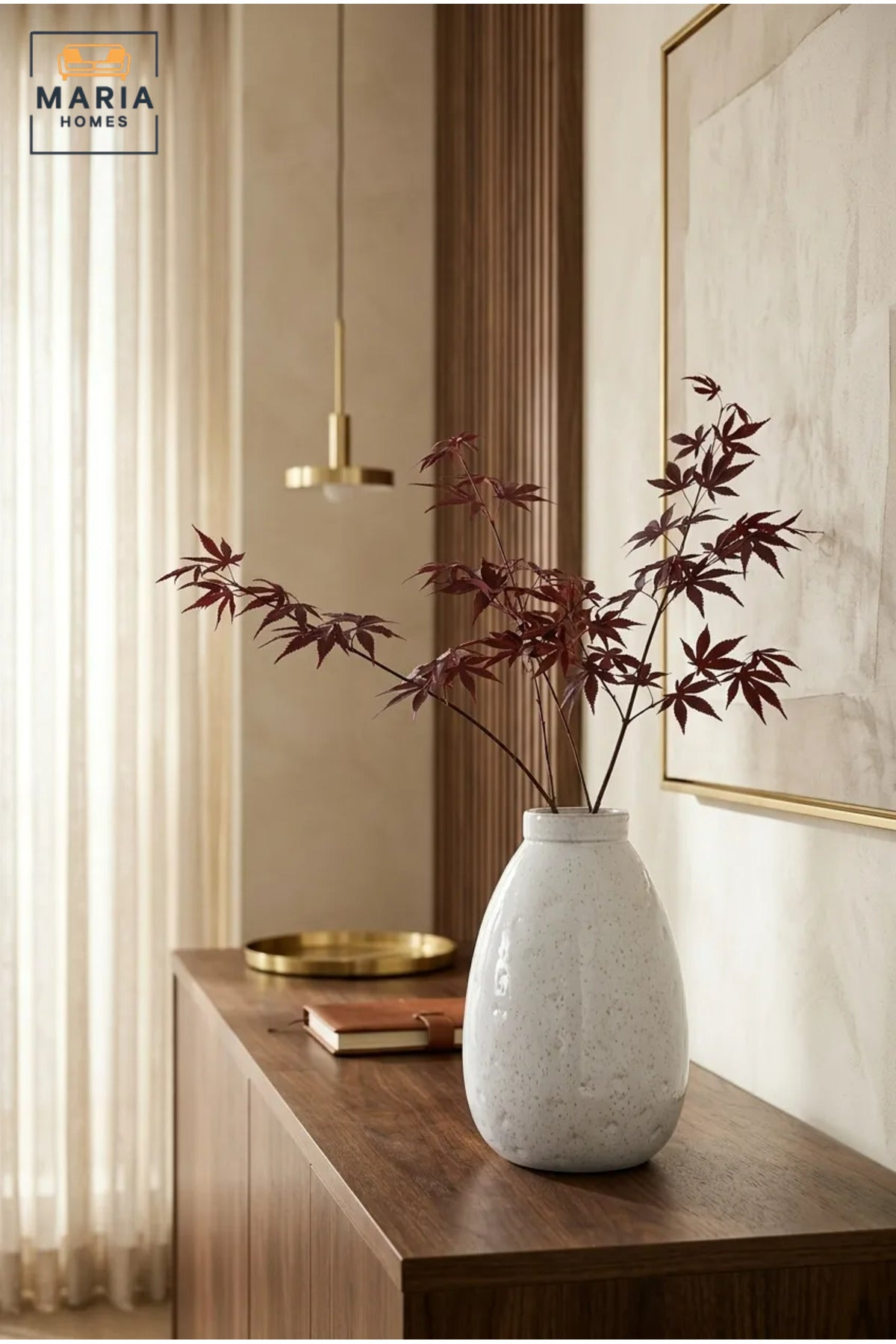 White Textured Decorative Vase, Modern Teardrop Flower Holder with Narrow Opening for Dried Flowers, Living Room, Bedroom, Office, Shelf and Table Décor