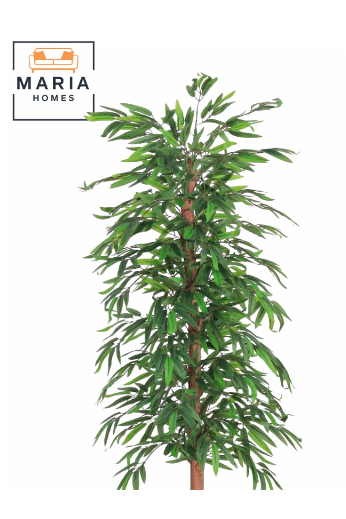 Artificial Bamboo Leaf Tree 155 cm Ð Decorative Indoor Plant with White Plastic Pot for home