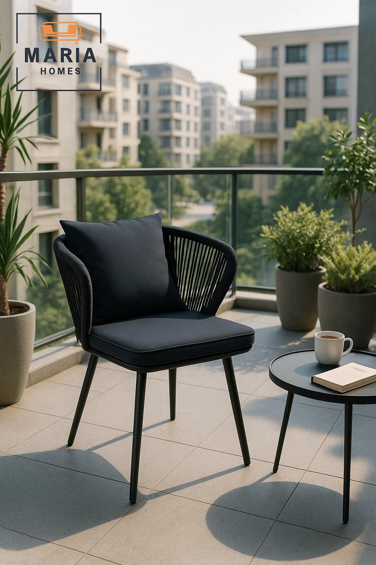 Black Fabric Accent Chair for Home Office Living Room Modern Comfortable Cushion Indoor Chair