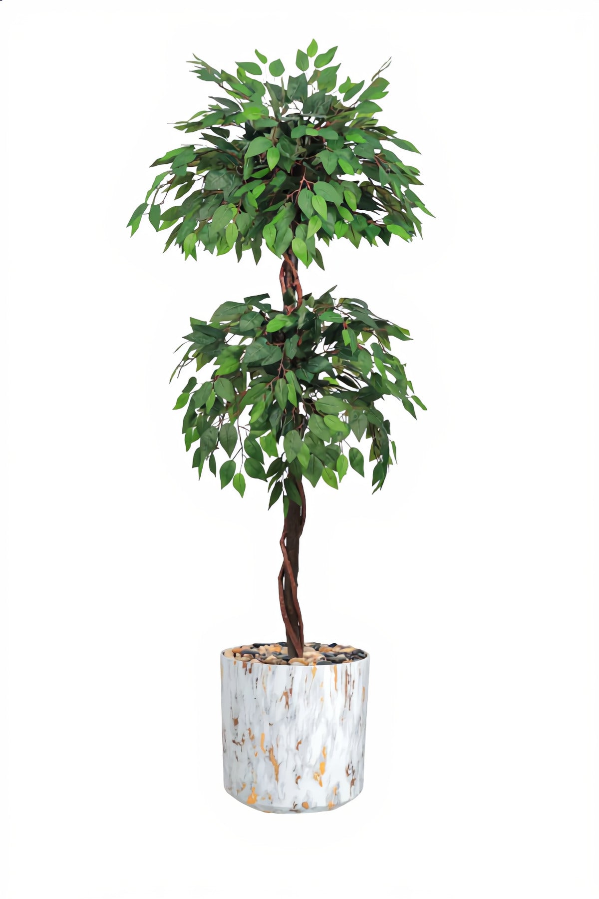Artificial Ficus Tree 170 cm with Marble Design Pot – Luxury Indoor Decorative Plant