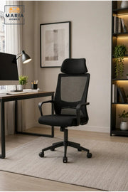 Executive High-Back Mesh Office Chair with Adjustable Headrest, Ergonomic Support and Swivel Base