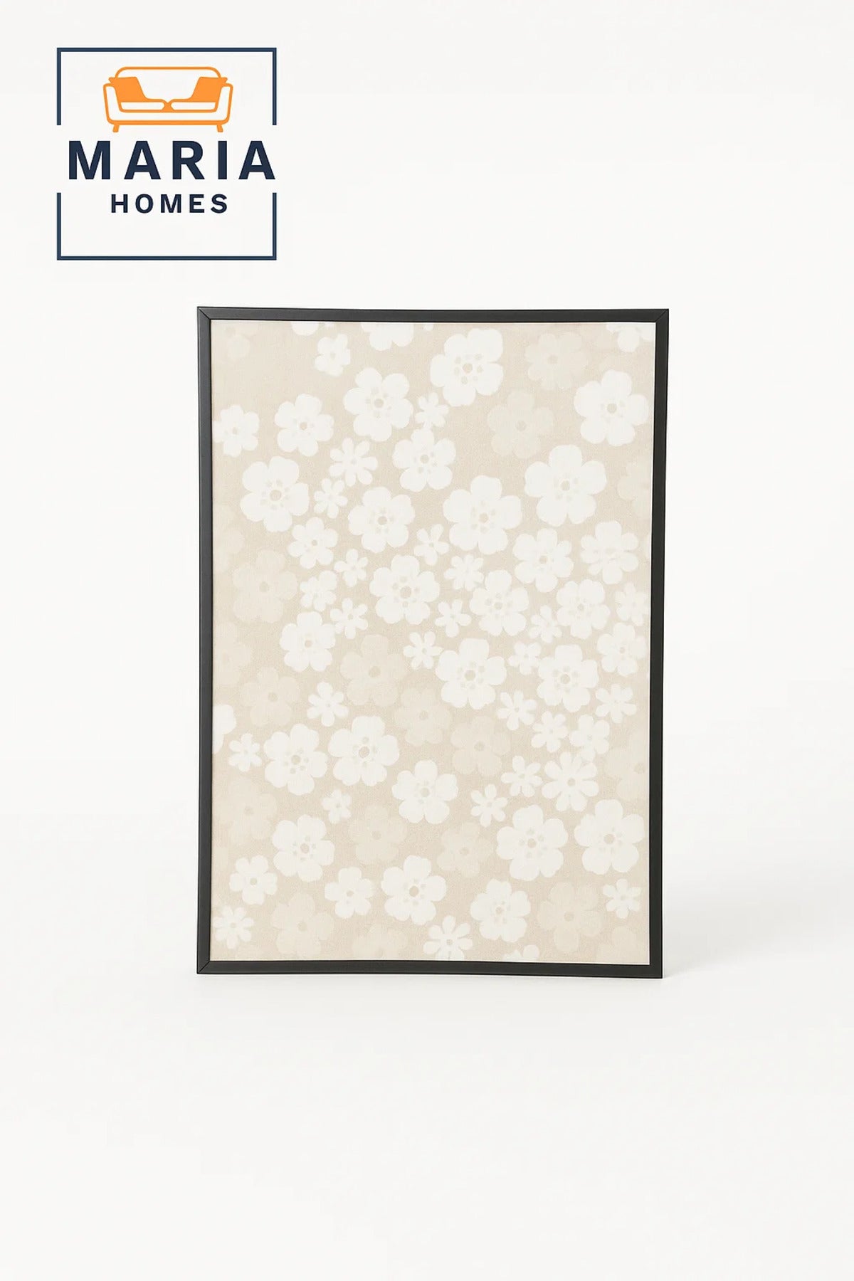 Textured Floral Wall Art in Soft Beige and White Tones-size80*120 CM
