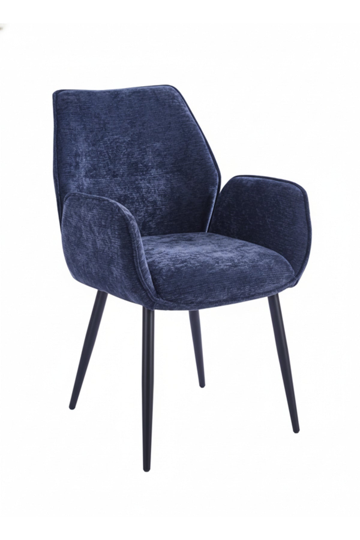 Blue Armchair with Black Metal Legs, 91x47x49 CM blue armchair Dining Room Chair
