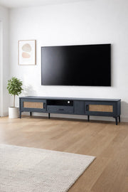 Dark Grey TV Stand √ê 200x40x46 cm Modern Plasma Table with Cabinets & Drawer