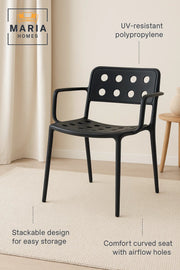 Contemporary Black Plastic Armchair Ð Perforated Back and Seat Design