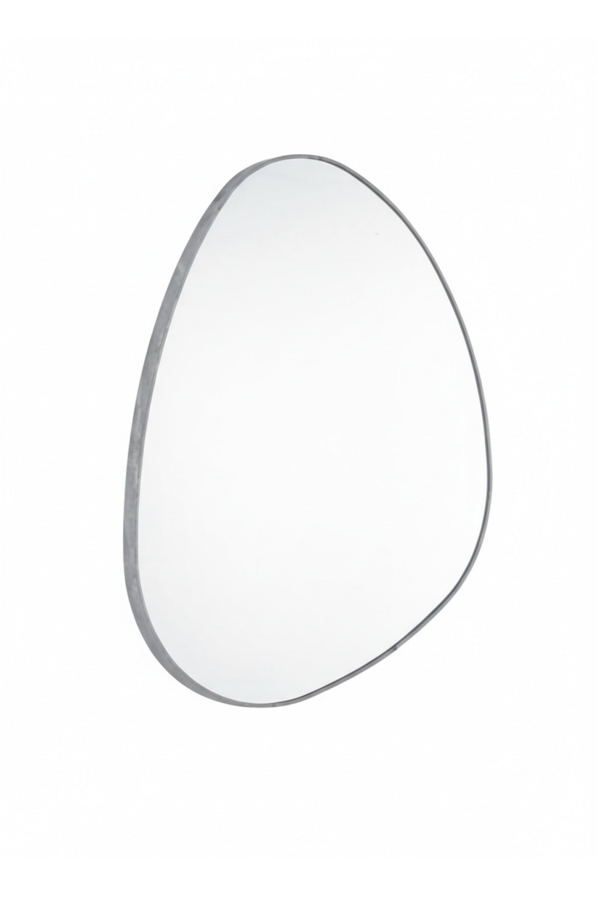 Modern Irregular Oval Wall Mirror with Minimal Frame Design