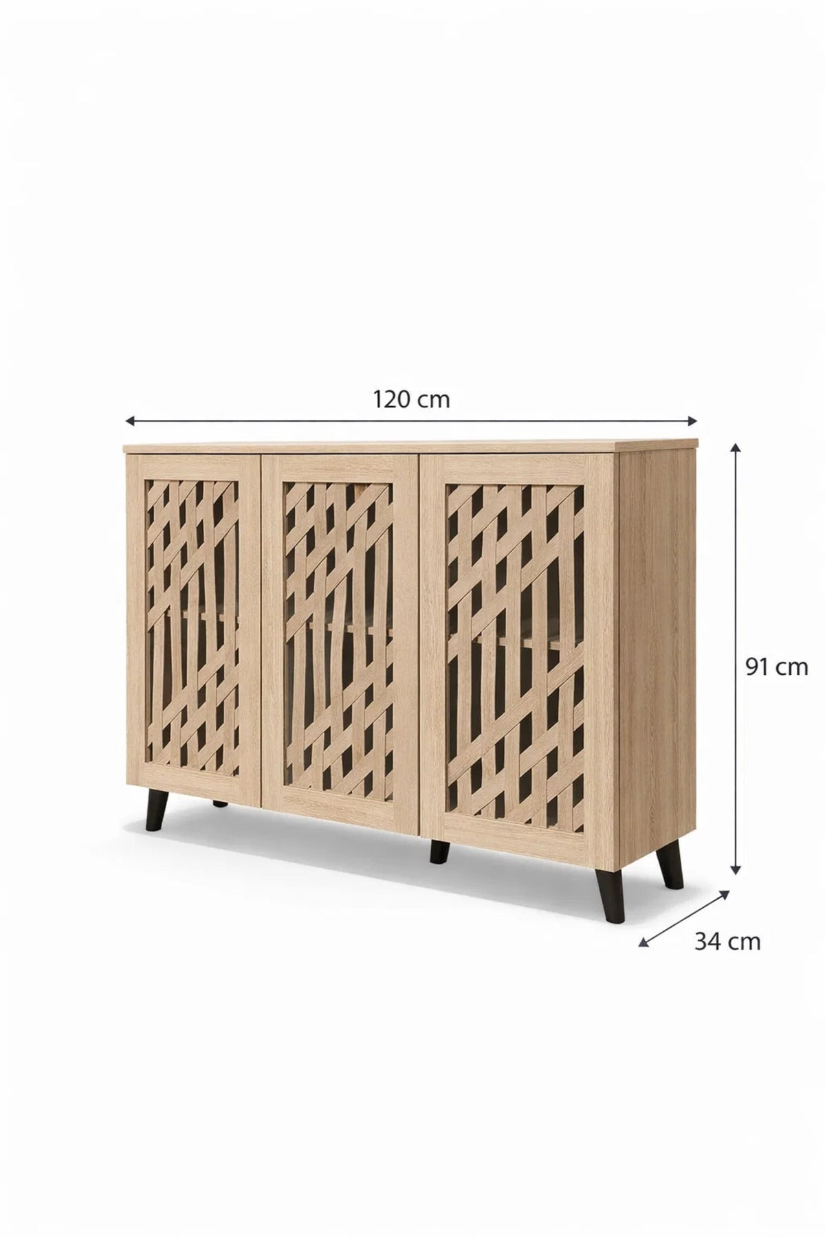 Premium Wooden Shoe Storage Cabinet with Breathable Lattice Doors for Modern Hallway Home Decor