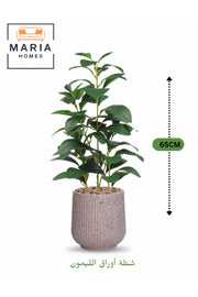Artificial Green Lemon Leaf Plant with Pot Ð 65 cm