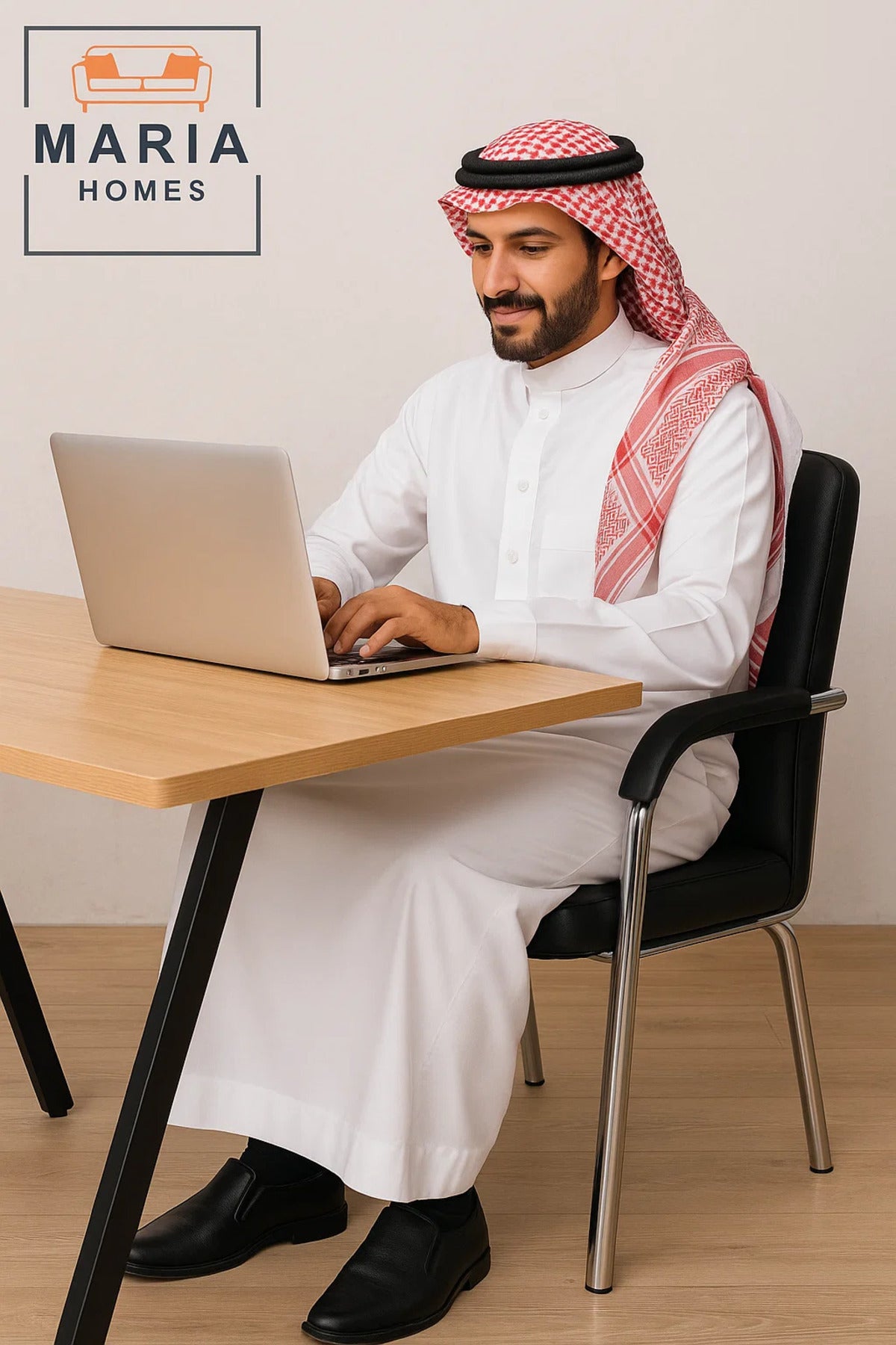 Comfortable Black Leather Office Visitor Chair with Padded Seat and Chrome Legs