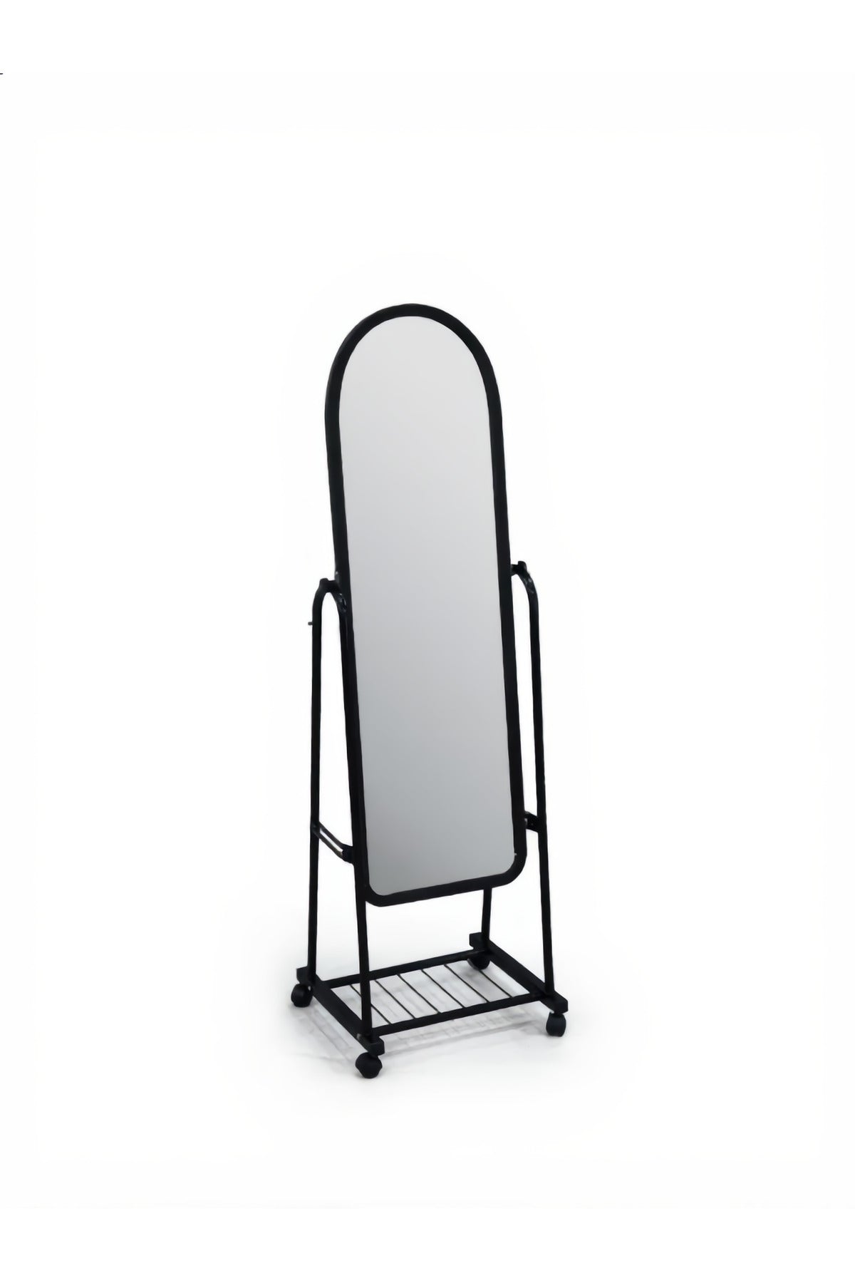 Black Full Length Standing Mirror with Metal Frame Floor Dressing Mirror for Bedroom Hallway Decor