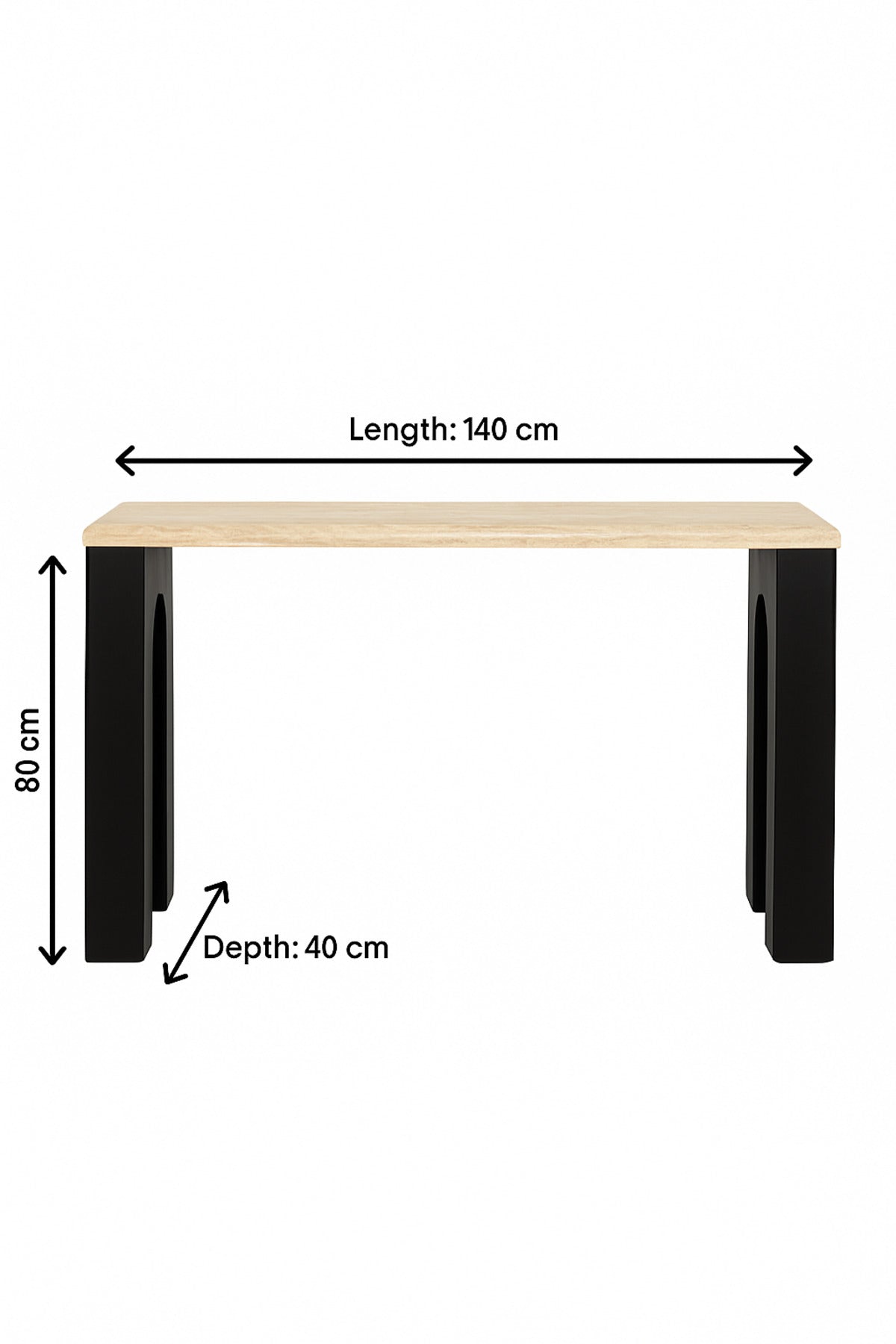 Modern Console Table with Beige Top Arched Legs Modern Entryway & Living Room Furniture 140_40_80cm