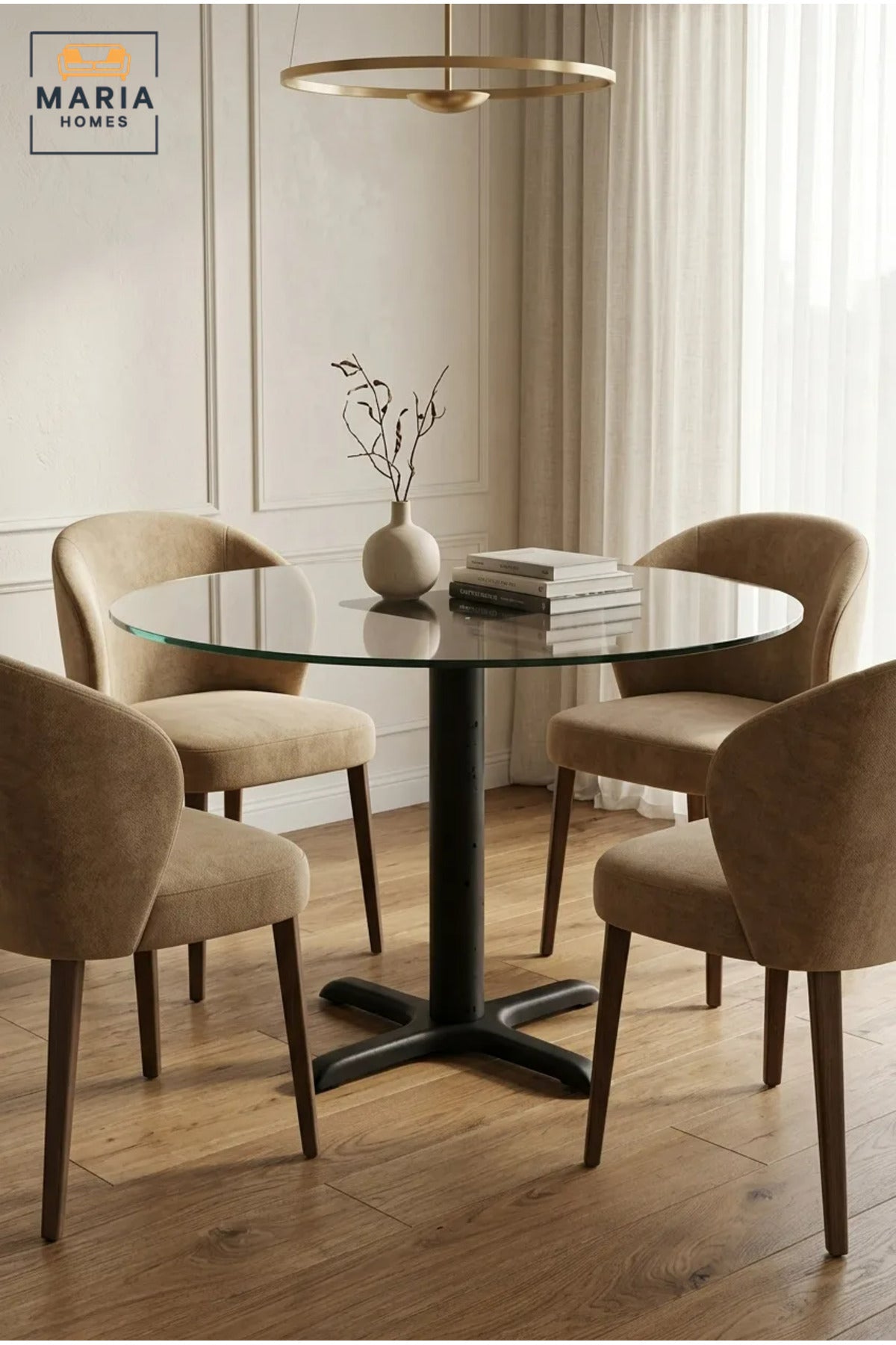 Black Metal Restaurant Table Base – 72 cm Heavy Duty Dining Table Pedestal with Cross Base