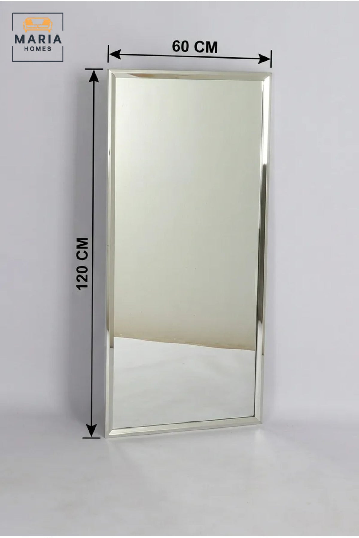 Large Rectangular Framed Wall Mirror 120 × 60 cm with Slim Reflective Border, Modern Full-Length Dressing Mirror for Bedroom, Hallway and Entryway