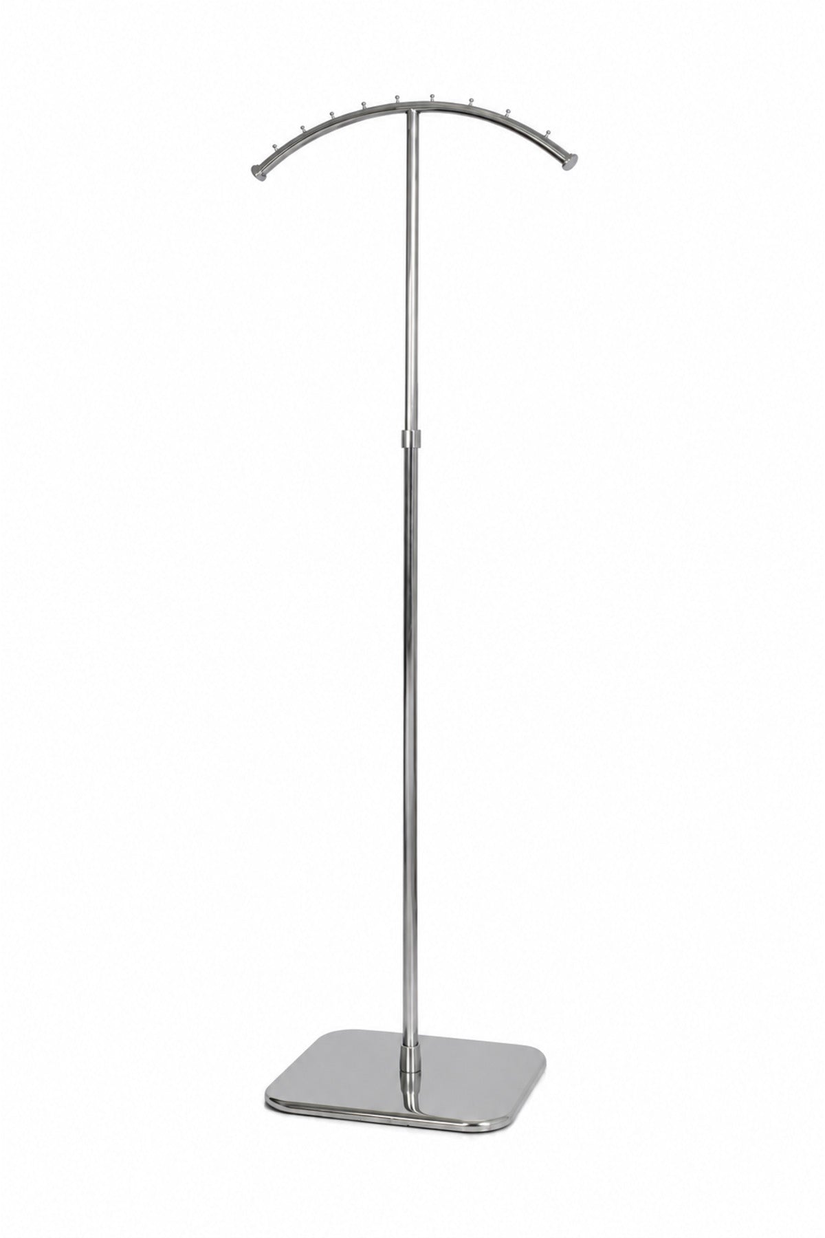 Modern Silver Metal Coat Rack Stand √ê Adjustable Clothing & Garment Hanger (180 CM)
