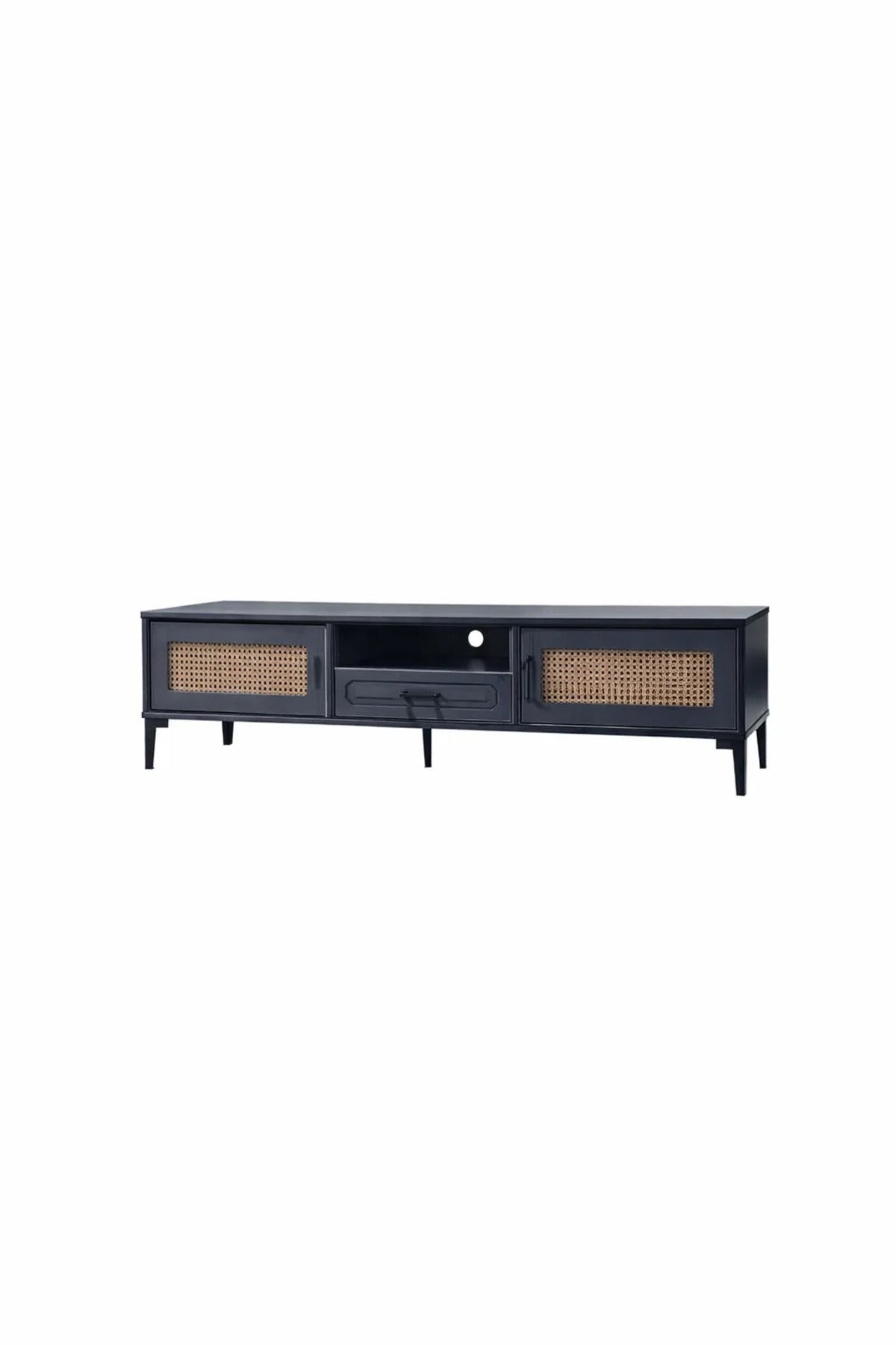 Dark Grey TV Stand √ê 140x40x46 cm Modern Plasma Table with Cabinets & Drawer