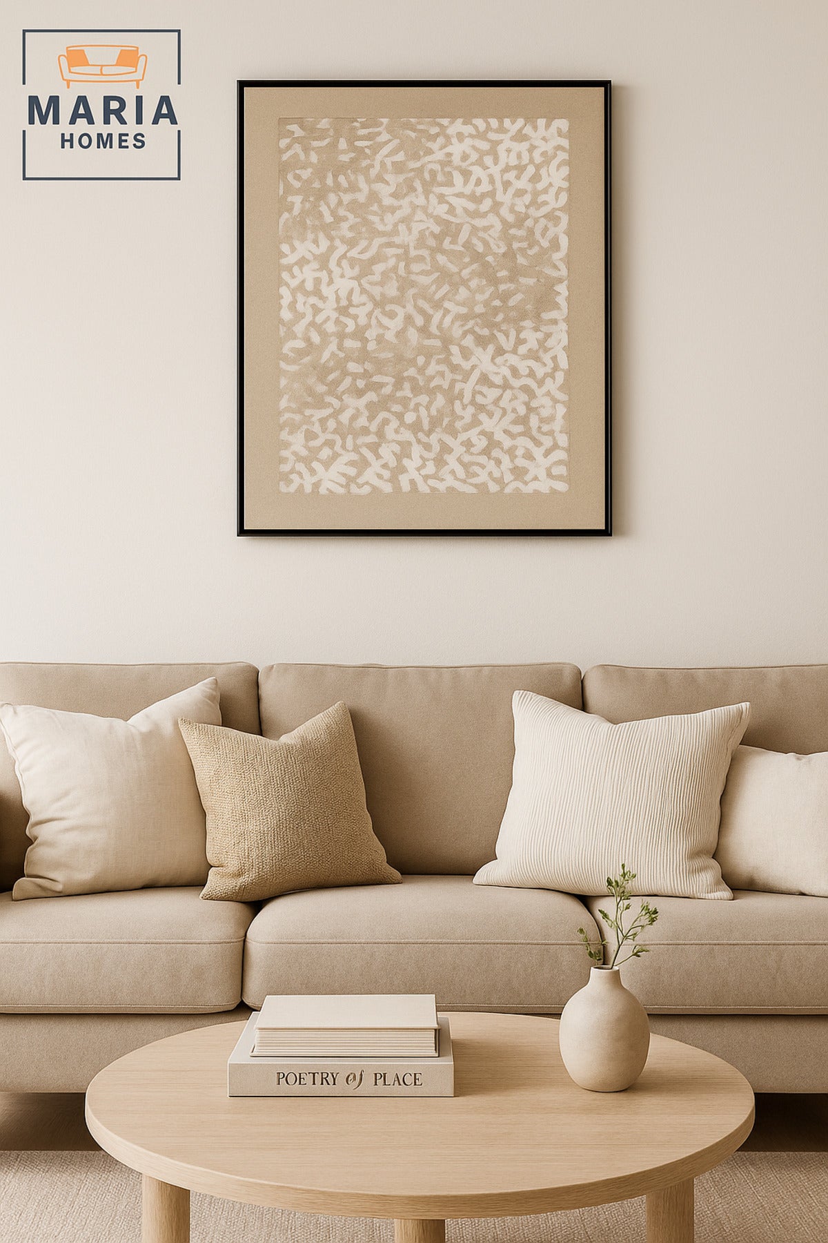 Large White & Beige Abstract Brushstroke Wall Art Ð Framed Canvas 120_80 cm