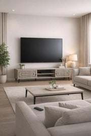 Beige Modern TV Stand with Storage Ð 160 _ 40 _ 45 cm